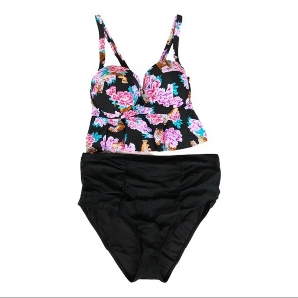 High Waisted Plus Size Bikini 2 piece Set